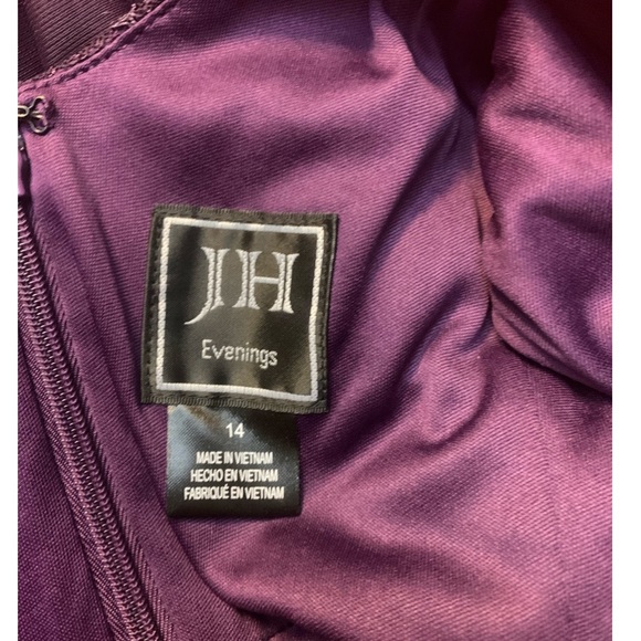 JH EVENINGS Plum Sparkly Cocktail Party Wedding Guest Dress NWT 14 - Picture 8 of 8